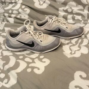 Nike Light Gray and White Running Shoes